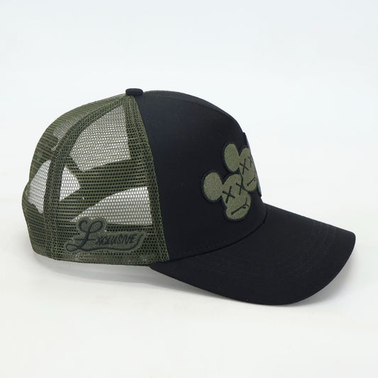 BLACK & KHAKI CAP - TRIPLE LOGO (KHAKI)