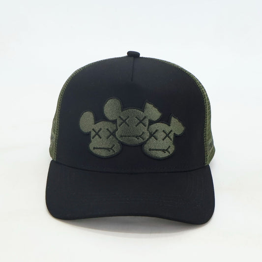 BLACK & KHAKI CAP - TRIPLE LOGO (KHAKI)