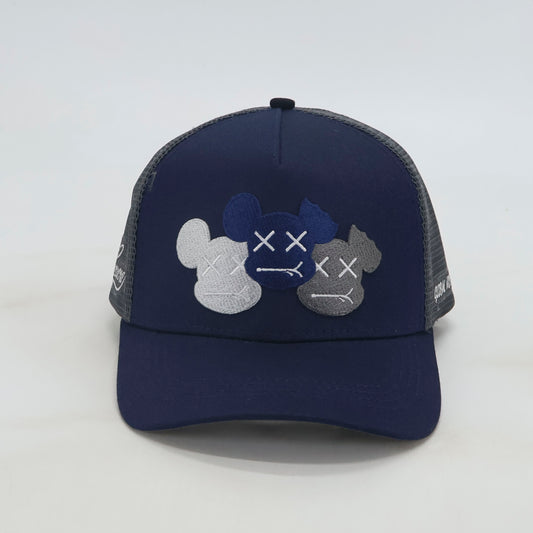 NAVY & GREY CAP - TRIPLE LOGO (NAVY/GREY/WHITE)
