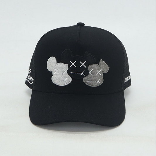 BLACK CAP - TRIPLE LOGO (BLACK/GREY/WHITE)